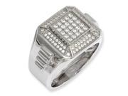 Sterling Silver Cz Brilliant Embers Polished Mens Ring Size 10