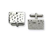 Stainless Steel Hammered Polished Cuff Links
