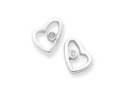 Ss White Ice .02ct Diamond Heart Earrings