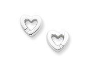 Ss White Ice .04ct Diamond Heart Earrings