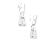 Ss White Ice .06ct. Diamond Crossover Earrings