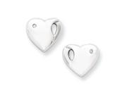 Ss White Ice .01ct. Diamond Heart Earrings