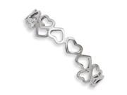 Stainless Steel Polished Hearts Cuff Bangle