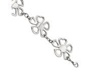 Stainless Steel Polished Flowers 8in Bracelet