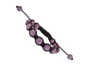10mm Purple Crystal Beads Black Cord Bracelet