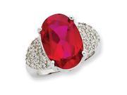 Sterling Silver Red Clear Cz Ring Size 8
