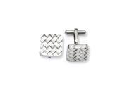 Stainless Steel Weave Design Cuff Links