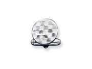 Sterling Silver D C Round Woven Designed Cuff Links