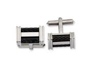 Titanium Black Ip Plated Wire Cuff Links