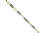 14k Diamond And Emerald Bracelet