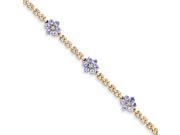 14k Completed Fancy Floral Diamond Tanzanite Bracelet