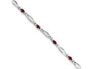 Sterling Silver African Ruby And Diamond Bracelet
