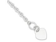 Sterling Silver Polished Heart Bracelet