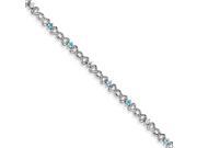 Sterling Silver Blue Topaz Diamond Bracelet