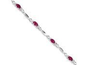 Sterling Silver African Ruby And Diamond Bracelet