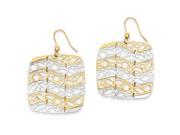 14k Two-Tone Fancy Square Shepard Hook Earrings 14k Two-Tone Fancy Square Shepard Hook Earrings