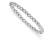 Sterling Silver Polished Diamond Cut Bead Stretch Bracelet
