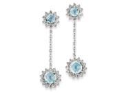 Sterling Silver Diamond & Blue Topaz Earring Sterling Silver Diamond & Blue Topaz Earring