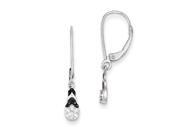Sterling Silver Black & White Diamond Leverback Earrings Sterling Silver Black & White Diamond Leverback Earrings