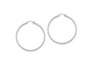 Sterling Silver Diamond Cut 2x50mm Hoop Earrings Sterling Silver Diamond Cut 2x50mm Hoop Earrings