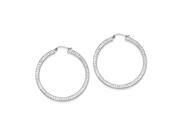 Sterling Silver Diamond Cut 3x45mm Square Tube Hoop Earrings Sterling Silver Diamond Cut 3x45mm Square Tube Hoop Earrings