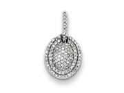 Sterling Silver Diamond Oval Pendant Sterling Silver Diamond Oval Pendant