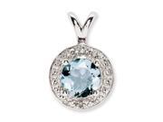 Sterling Silver Diamond & Aquamarine Pendant Sterling Silver Diamond & Aquamarine Pendant