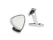 Sterling Silver Rhodium Plated Triangle Cuff Links