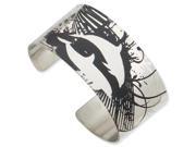 Stainless Steel Swimming Dolphins Brushed Cuff Bangle