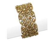 Brass Tone Olive Acrylic Beads Stretch Bracelet