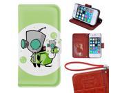 iPod touch 4 Wallet Case Customized Invader Zim Girl Magnetic PU Leather Protective Case with Card Holder Case Cover for iPod touch 4