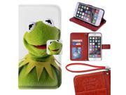iPhone 6 6s Plus Wallet Case[5.5 inch] Muppets Kermit The Frog Magnetic PU Leather Protective Case with Card Holder for iPhone 6 6s Plus