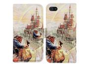 Beauty and The Beast Castle Rainbow PU Leather Flip Stand Wallet Case for iPhone SE 5S