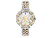 Aqua Master Bella Series Dual Color White Gold PVD Stainless Steel Diamond Watch 0.85 ctw