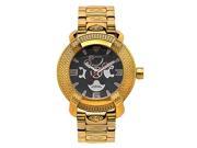 Aqua Master 96 Model Gold PVD Stainless Steel Diamond Watch With Skeleton Dial