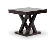 Baxton Studio Everdon Dark Brown Modern End Table