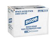 Dixie Plastic Forks Medium Weight White 1 000 ct.
