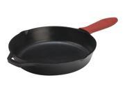 Lodge L10sk3ashh41b Pre seasoned Cast Iron Skillet with Red Silicone Hot Handle Holder 12 inch
