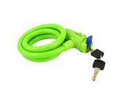 Steel Wire Bicycle Security Lock Color Green