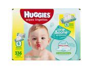 HUGGIES One Done Refreshing Baby Wipes Cucumber Green Tea 336 Sheets
