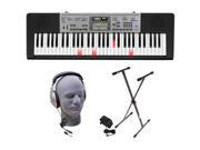 Casio LK 175 Lighted Key Premium Keyboard Pack with Headphones Power Supply and Stand