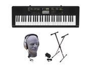 Casio CTK 2400 61 Key Premium Portable Keyboard Package with Samson HP30 Headphones Stand and Power Supply