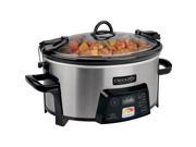 Crock Pot 6 Quart Cook Carry Digital Slow Cooker with Heat Saver Stoneware Brushed Stainless Steel SCCPCTS605 S A