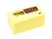 Post it Notes Super Sticky Canary Yellow Note Pads 1 7 8 x 1 7 8 90Pad 10 Pads Pack