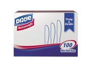 Dixie Plastic Cutlery Heavyweight Knives White 100 per Box 1 000 ct.