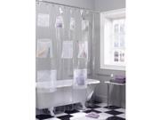 Maytex Mesh Pockets PEVA Storage Shower Curtain Clear