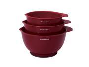 Kitchen Aid Three Classic Red Mixing Bowls