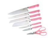 Hen Rooster 7 piece Pink Kitchen Cutlery Set