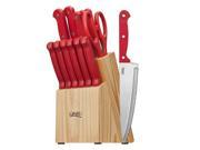 Ginsu Essentials Series 14 piece Red Cutlery Set