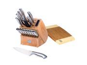 Chicago Cutlery 19 Piece Insignia Steel Knife Block with In Block Sharpener and Cutting Board